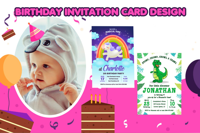 I will create amazing birthday invitation design, party card