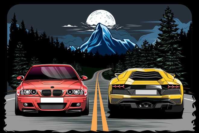 I will create amazing detail illustration of your cars and vehicles