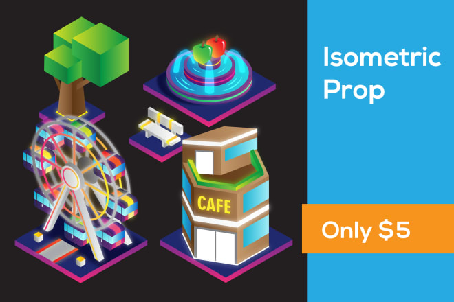 I will create amazing isometric illustration design