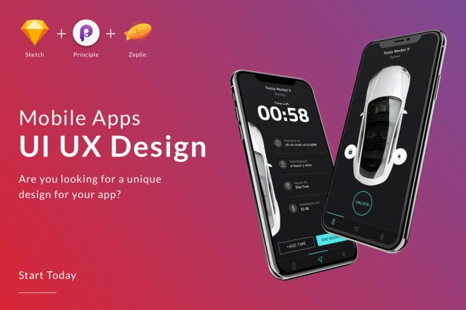 I will create an animated UI UX design for your mobile app