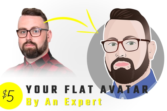 I will create an astonishing flat avatars for you