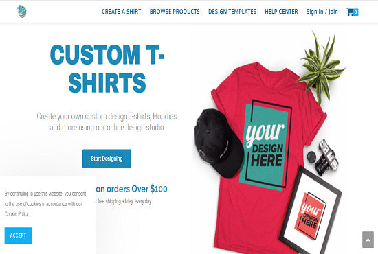 I will create an ecommerce website for t shirt printing