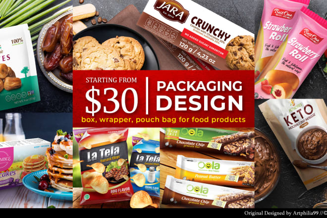 I will create an eye catching food packaging