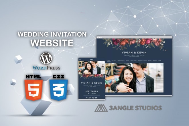 I will create and design your wedding invitation website