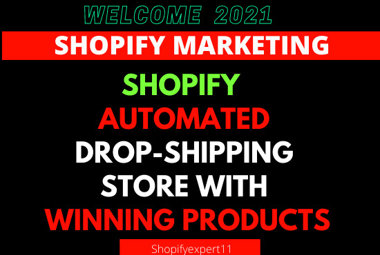 I will create automated shopify dropshipping store with marketing