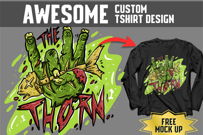 I will create awesome illustration mascot t shirt design