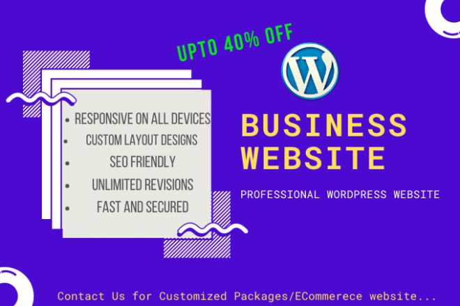 I will create business wordpress website or ecommerce website