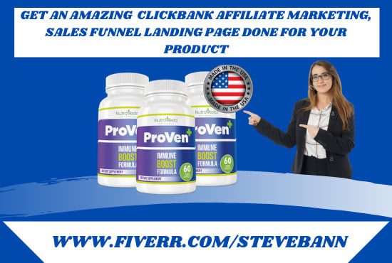 I will create clickbank affiliate marketing, sales funnel affiliate landing page
