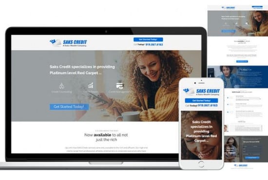 I will create credit repair lead capture landing page or website