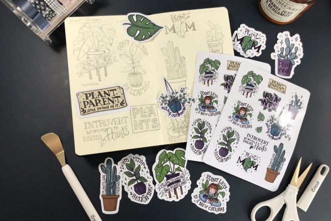 I will create custom stickers for planners, DIY or scrapbooking