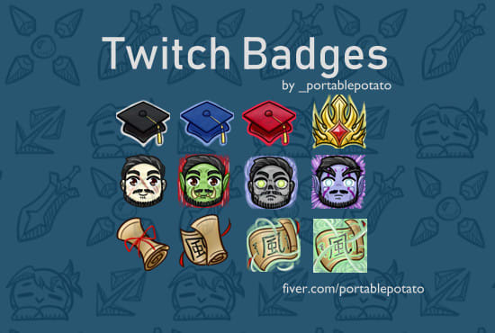 I will create custom twitch sub badges