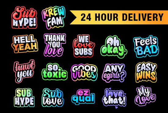 I will create custom twitch youtube or discord text emotes or letter sub badges