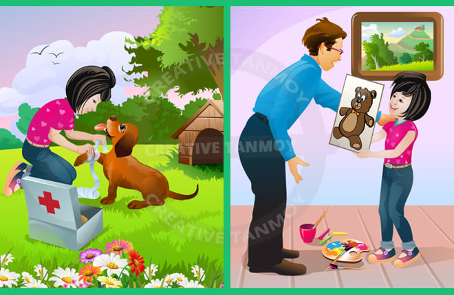 I will create cute and awesome children book illustration