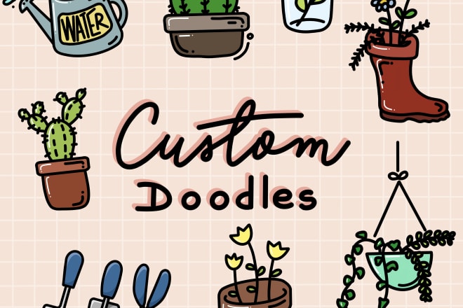 I will create cute doodle art in my style