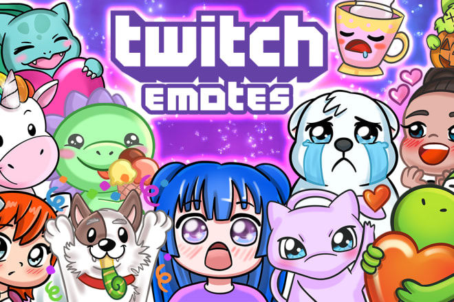 I will create cute kawaii twitch or discord emotes sub badges