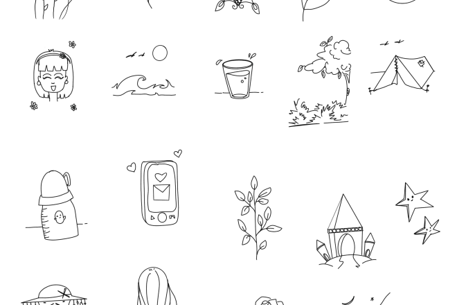 I will create cute professional doodle art illustrations or icons