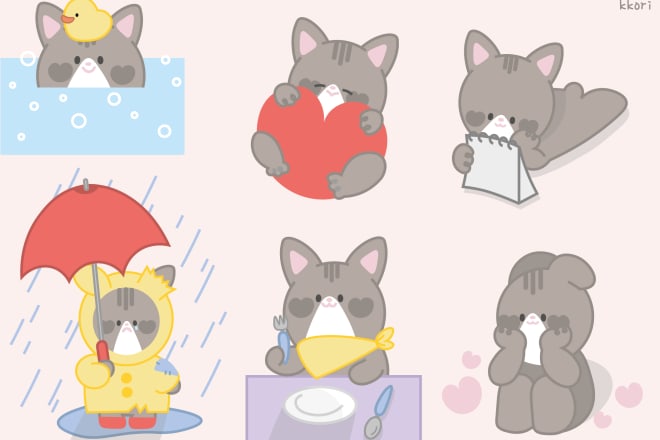 I will create cute stickers, emoticons or characters design