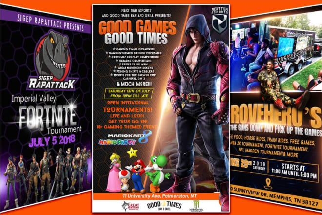 I will create eye catching gaming flyer poster banner for you