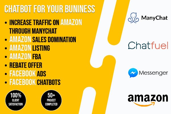 I will create facebook ad and chatbot for your amazon business