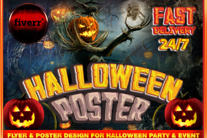 I will create flyer design and halloween party poster