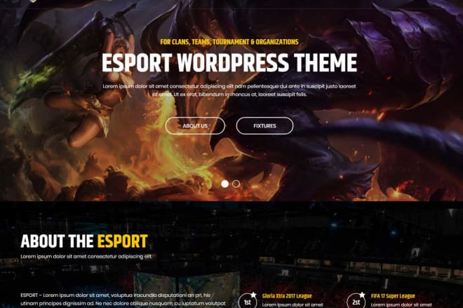 I will create full tournament website and esport website