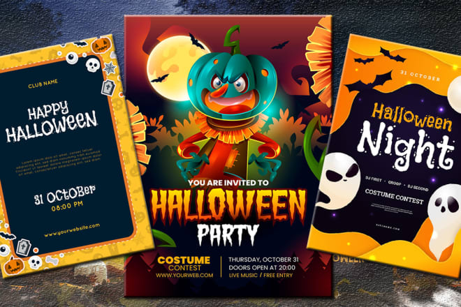 I will create halloween flyers, posters designs