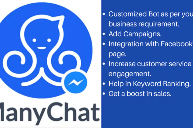 I will create manychat facebook messenger chatbot for your amazon