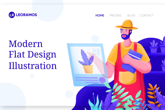 I will create modern flat design illustration