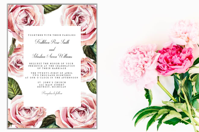 I will create one of a kind wedding invitations