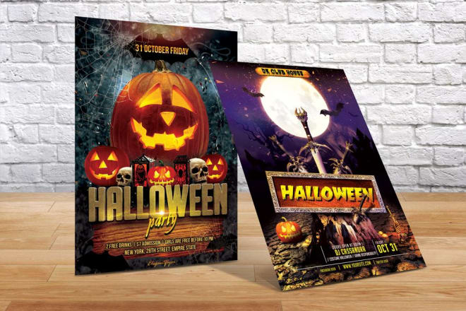 I will create outstanding halloween flyers and posters
