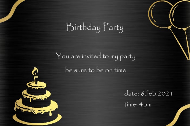 I will create party and other events invitations