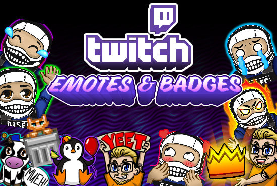 I will create personalized bulk emotes and badges for content creators