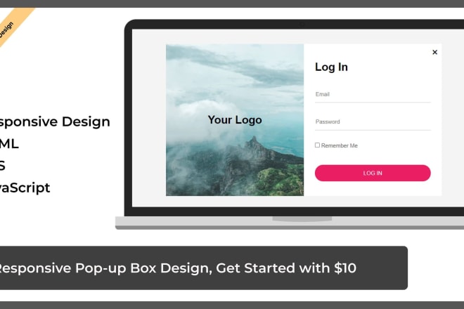 I will create popup box modal box and more with beautiful design using html css js