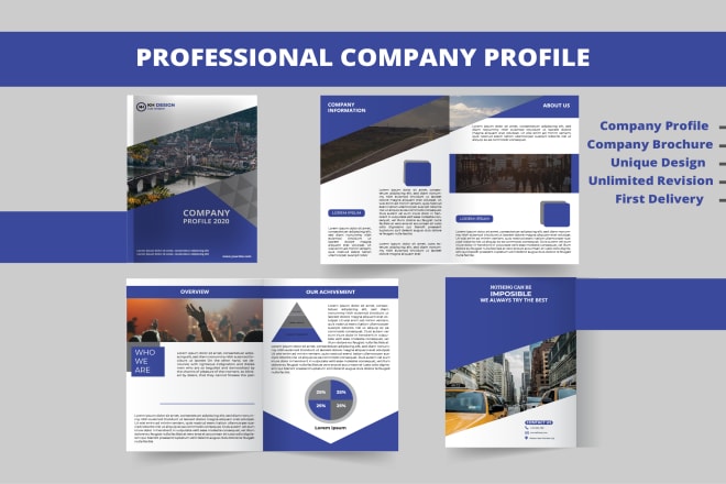 I will create professional company profile and brochure design for you