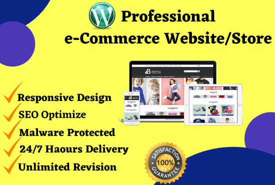 I will create professional ecommerce website by woocommerce