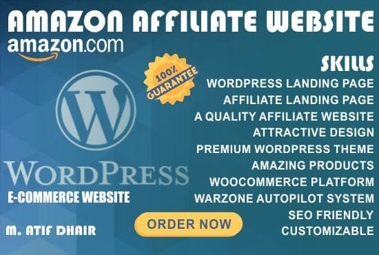 I will create responsive amazon affiliate wordpress website