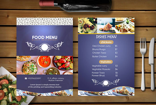 I will create restaurant food menu design and flyer very fast