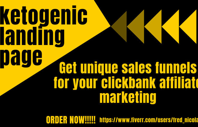 I will create sales funnel ketogenic diet landing page clickbank affiliate marketing