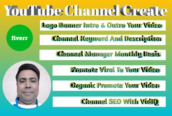 I will create, setup, design, promote and optimize youtube channel