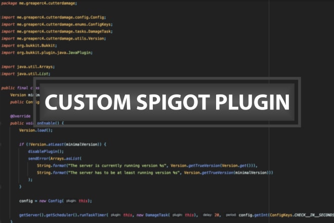 I will create spigot or paper server plugins