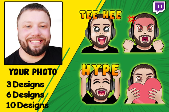 I will create twitch emotes badges and sub badges in 24 hours