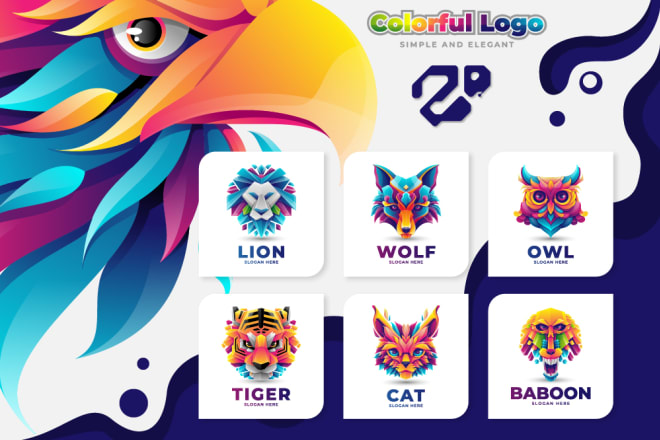 I will create unique animal colorful logo designs