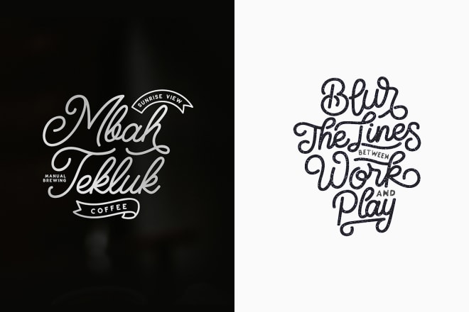 I will create vintage hand lettering typography in monoline style