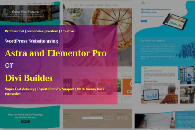I will create website with elementor divi wp bakery within 2 days