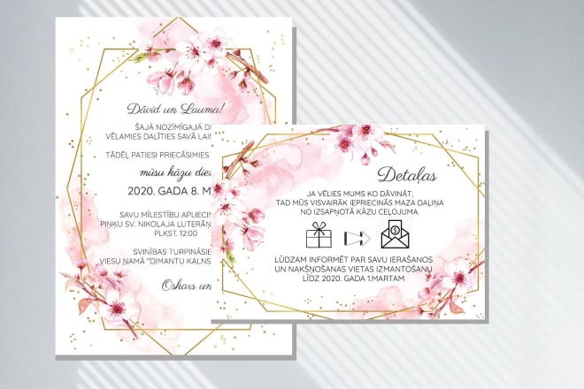 I will create wedding invitation and other card design
