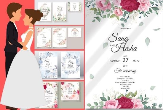 I will create wedding invitation design or any invitation card