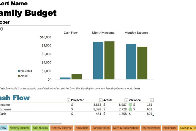 I will create your household budget in excel with savings plan