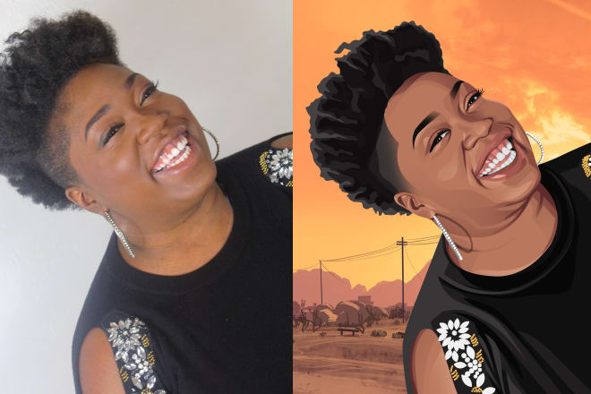 I will create your photo into amazing cartoon portrait in 24hrs