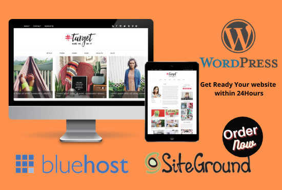 I will customize and design your wordpress website on bluehost and siteground