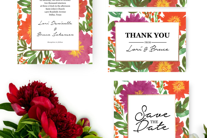 I will customized this wedding invitation suite